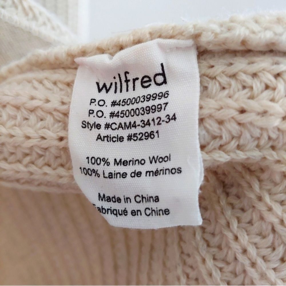 Aritzia Wilfred Tisserand Long Rib Knit Cardigan Sweater Merino Wool Size S - Picture 15 of 15
